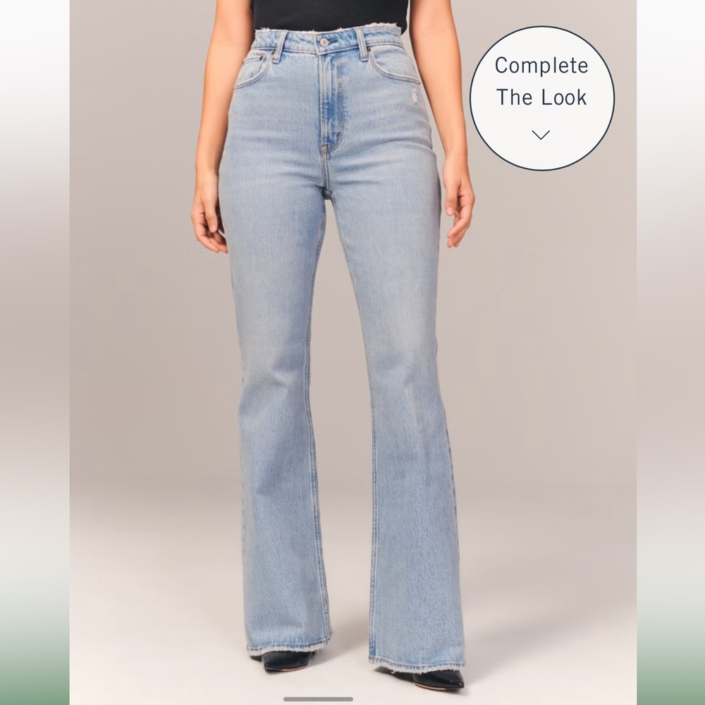 ABERCROMBIE Women's Curve Love High Rise Vintage Flare Jean
